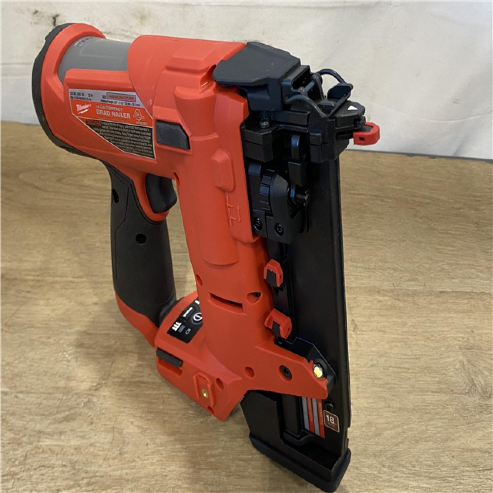 AS-IS Milwaukee FUEL 12-Volt Lithium-Ion Brushless Cordless 18-Gauge 1-1/2 in. Compact Brad Nailer (Tool Only)