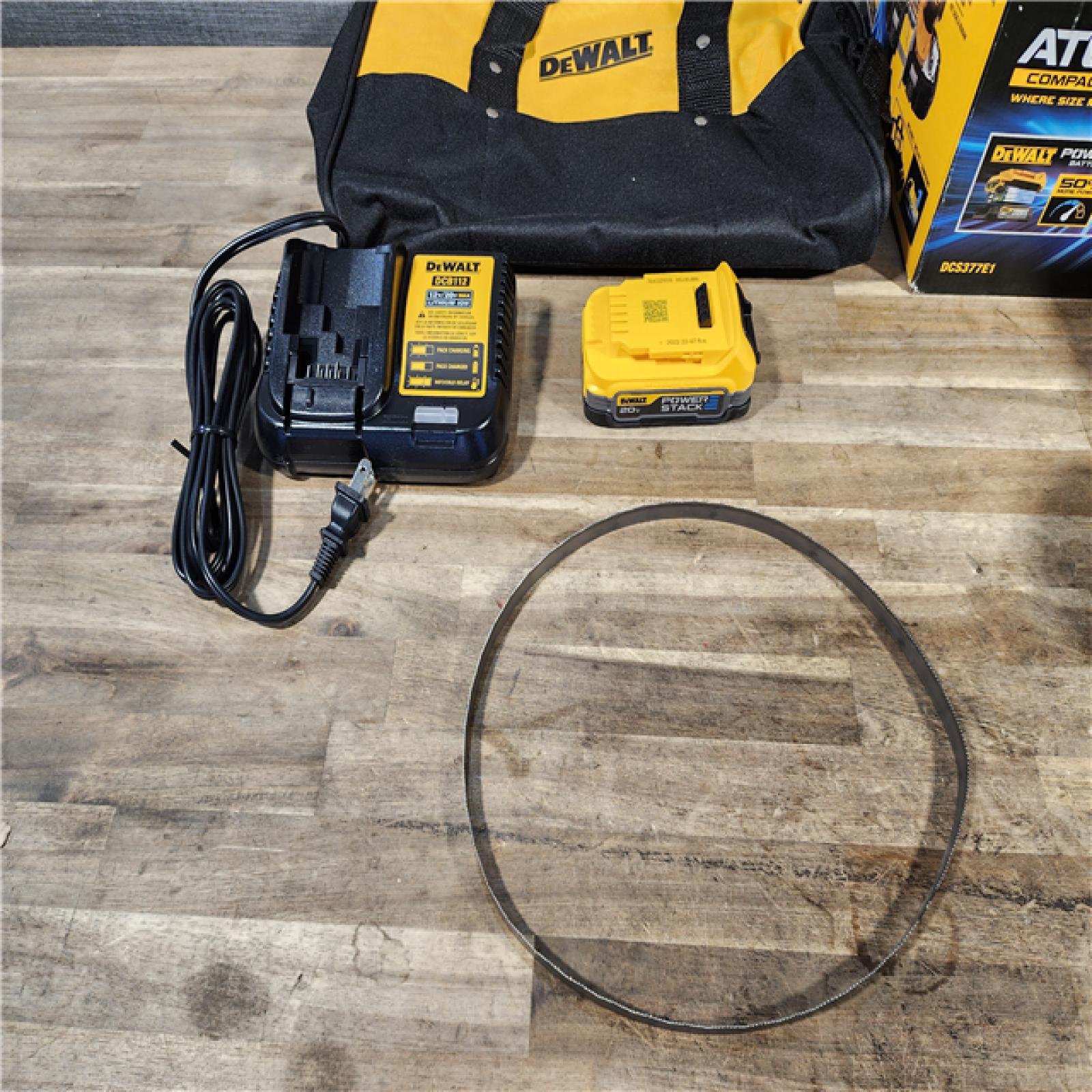 HOUSTON LOCATION - AS-IS (APPEARS LIKE NEW) DeWalt 20V MAX ATOMIC Cordless Brushless Compact Band Saw Kit (Battery & Charger)