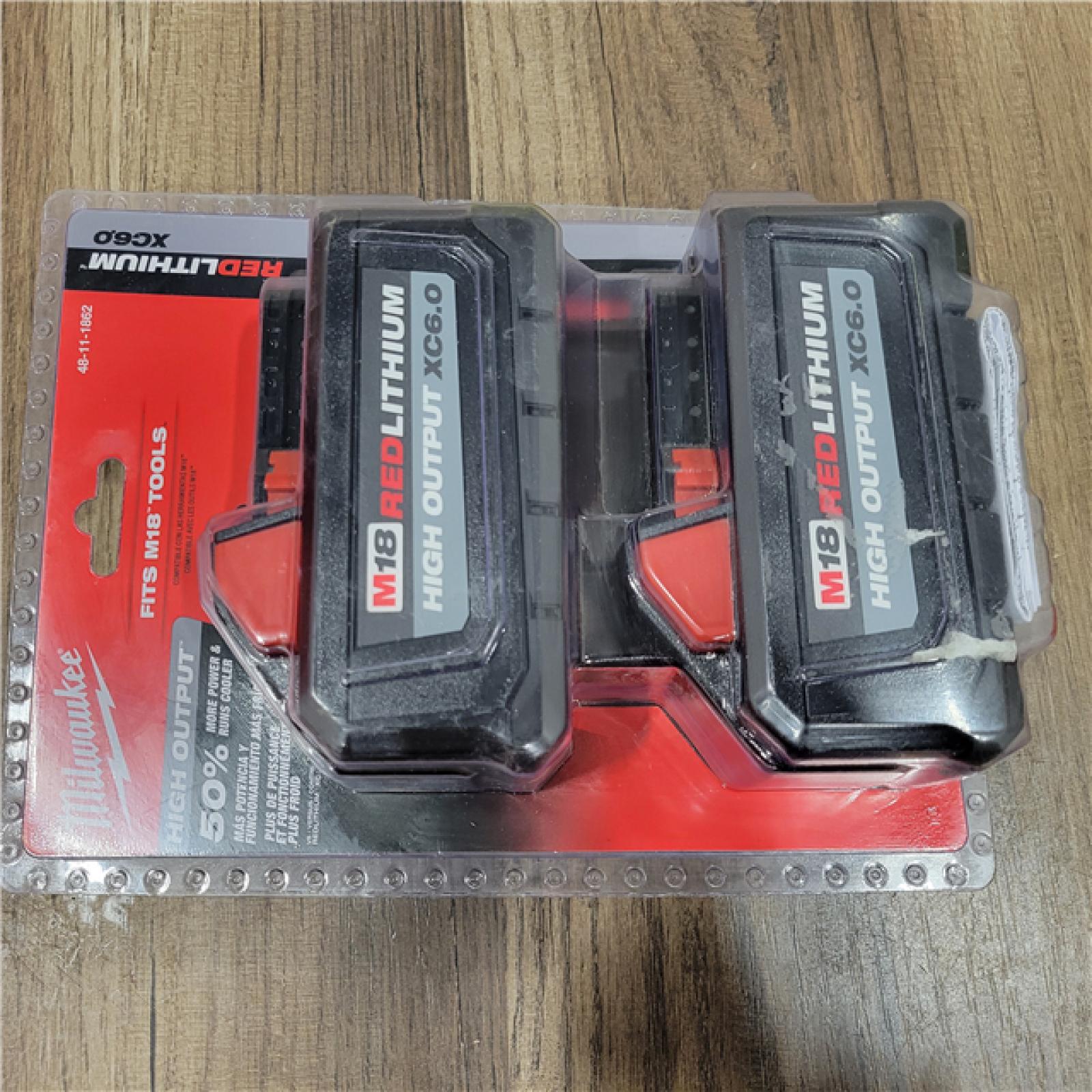 NEW! Milwaukee  M18 18-Volt Lithium-Ion High Output 6.0Ah Battery Pack (2-Pack)