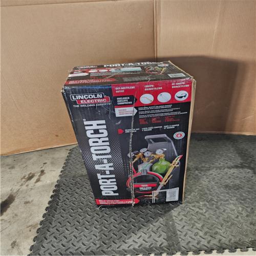 HOUSTON LOCATION - AS-IS Lincoln Electric Port-a-Torch Kit with Oxygen and Acetylene Tanks and 3/16 in. X 12 Ft. Hose  for Cutting Welding and Brazing