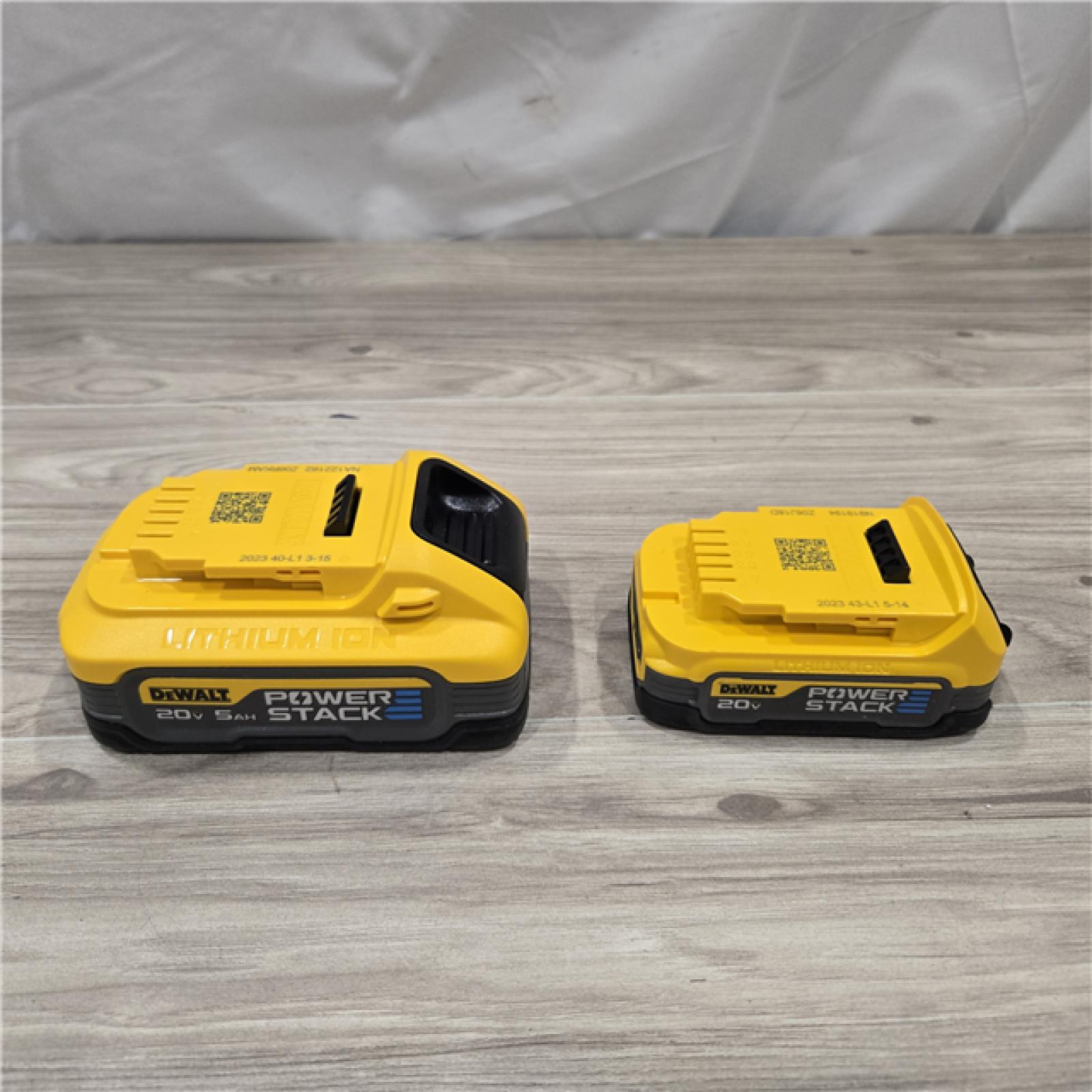 AS-IS DeWalt 20V MAX POWERSTACK DCBP315-2C Lithium-Ion 1.7Ah and 5Ah Battery and Charger Starter Kit