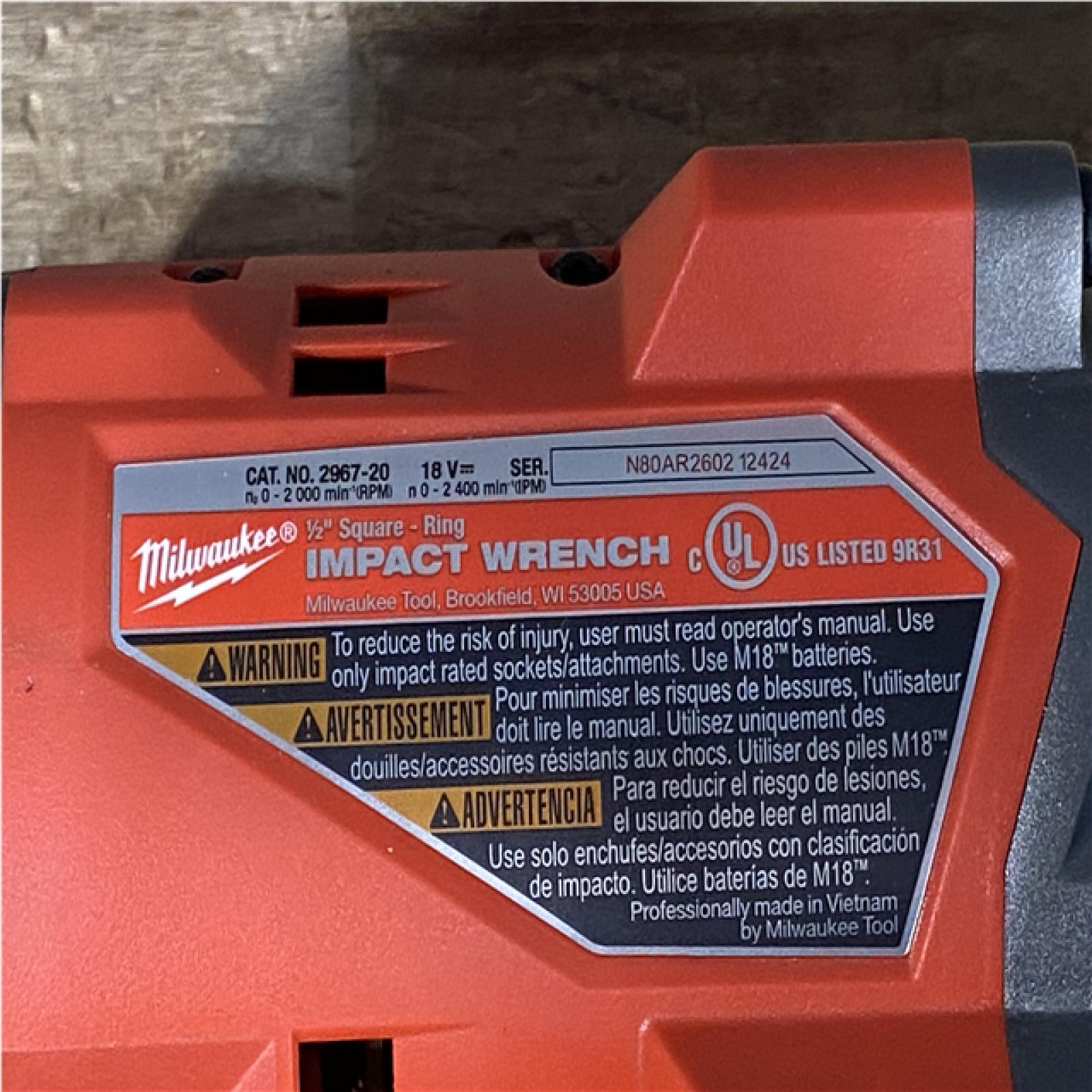Houston Location AS-IS Milwaukee FUEL 18V Lithium-Ion Brushless Cordless 1/2 in. Impact Wrench with Friction Ring (Tool-Only)