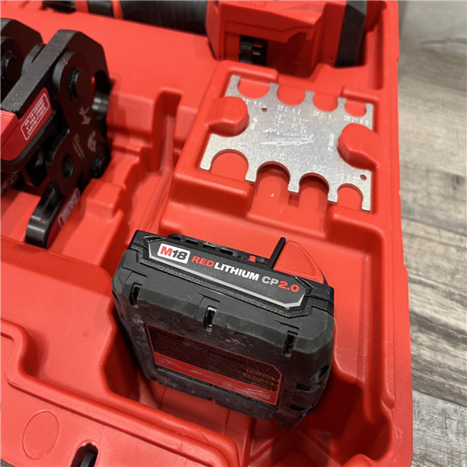 AS-IS Milwaukee 18V Lithium-Ion Cordless Short Throw Press Tool with 3 PEX Crimp Jaws Kit
