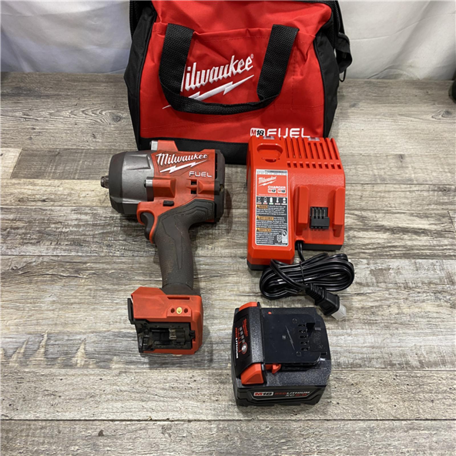 AS-IS Milwaukee FUEL 18V Lithium-Ion Brushless Cordless 1/2 in. Impact Wrench w/Friction Ring Kit