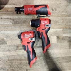 HOUSTON LOCATION - AS-IS Milwaukee 12-Volt Lithium-Ion Brushless Cordless Subcompact Drill &Impact Driver Combo Kit