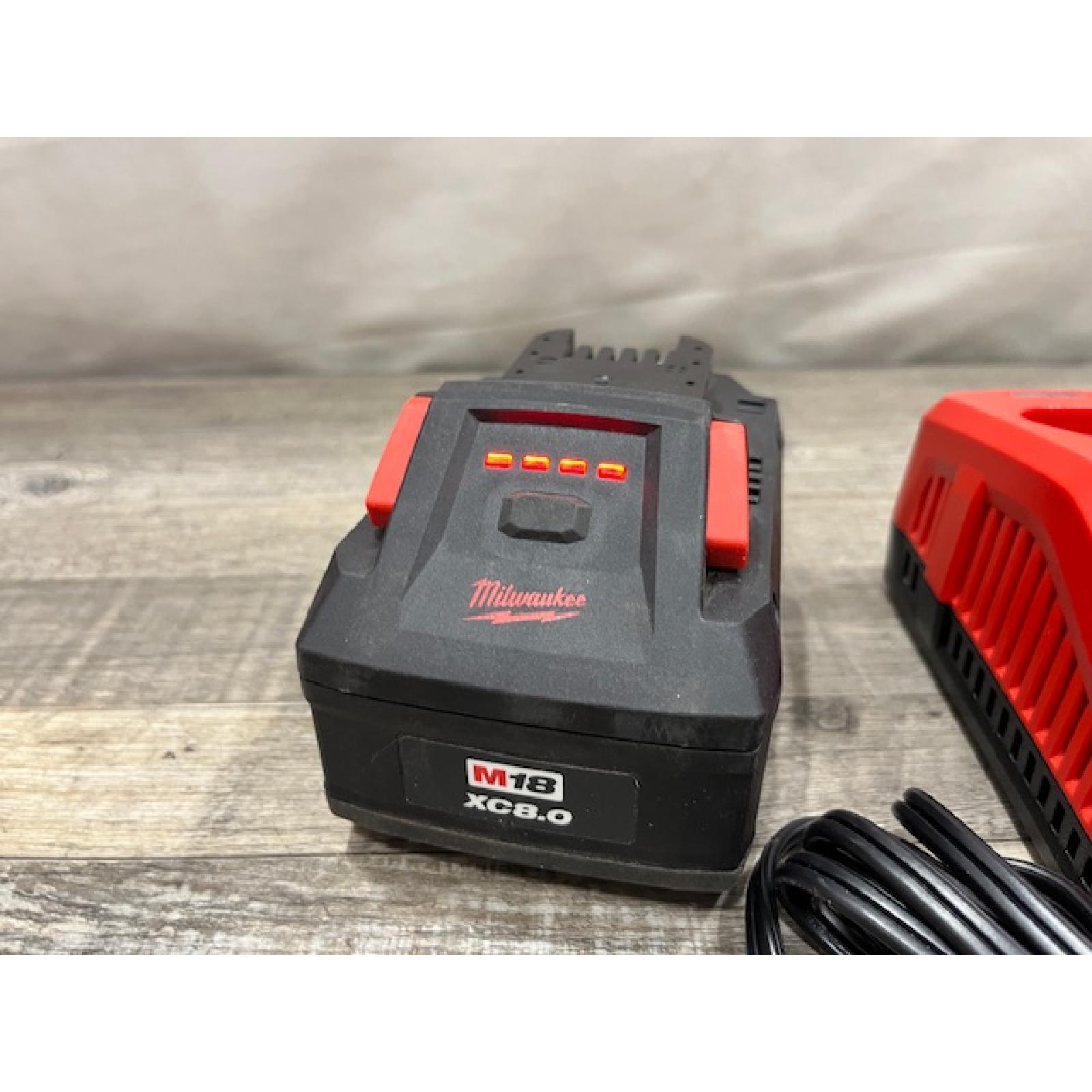 AS-IS Milwaukee 18-Volt Lithium-Ion REDLITHIUM FORGE Starter Kit with 8.0Ah Battery and Rapid Charger
