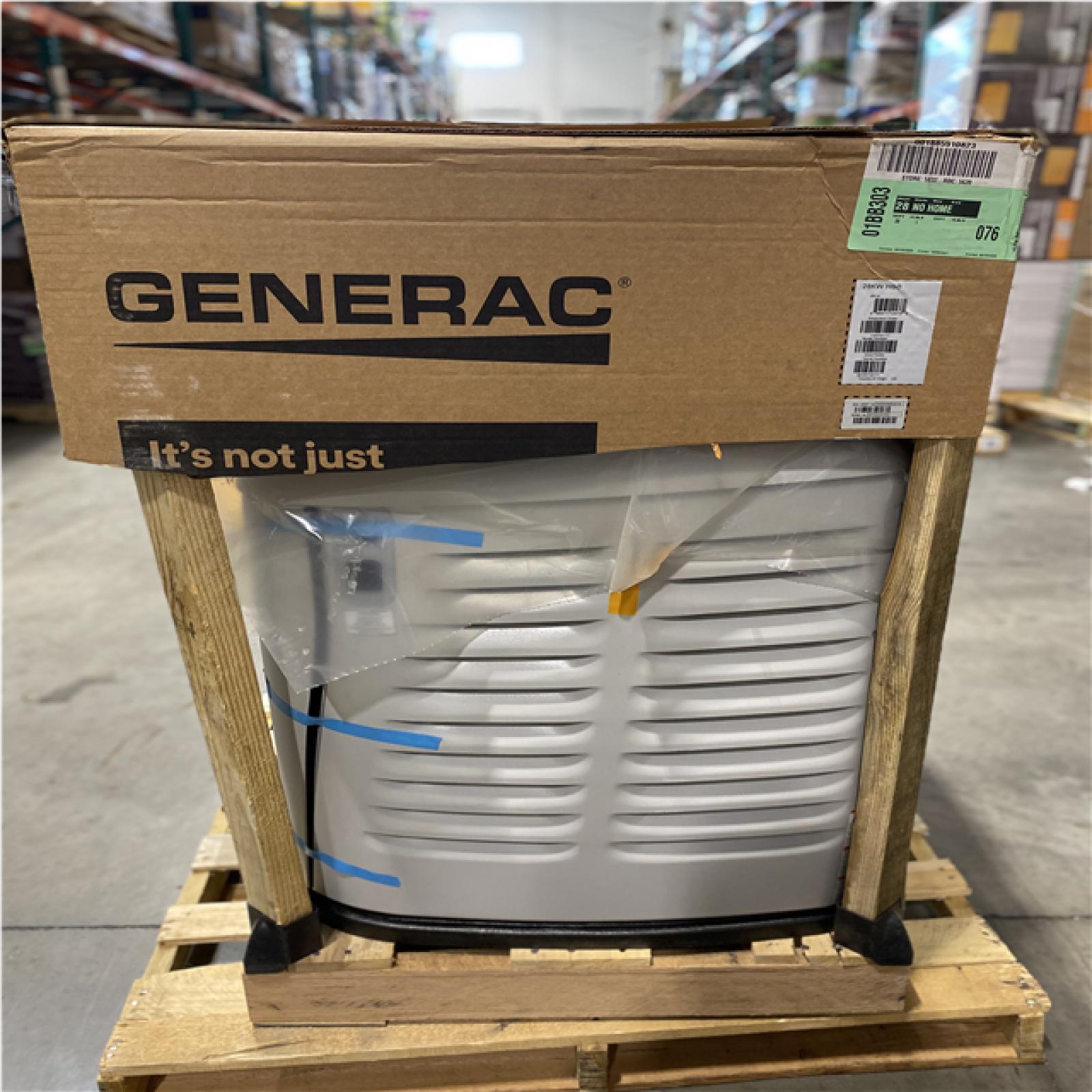DALLAS LOCATION - GENERAC 28kW Auto Start Generator W/ 200 Amp Transfer Switch  Mobile Monitoring Thermostat