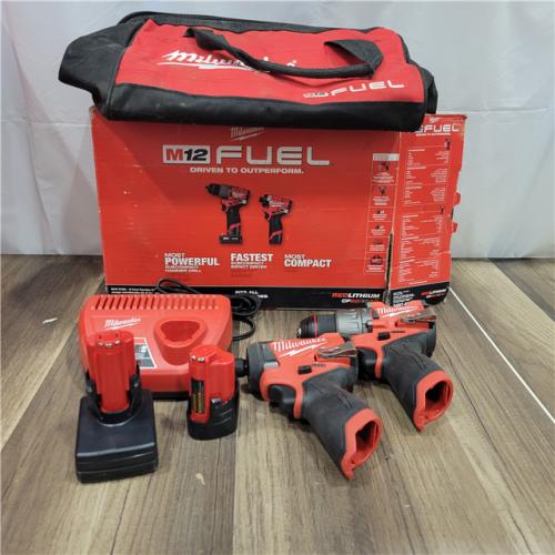 AS-IS Milwaukee 3497-22 12V Brushless Hammer Drill and Impact Driver Combo Kit