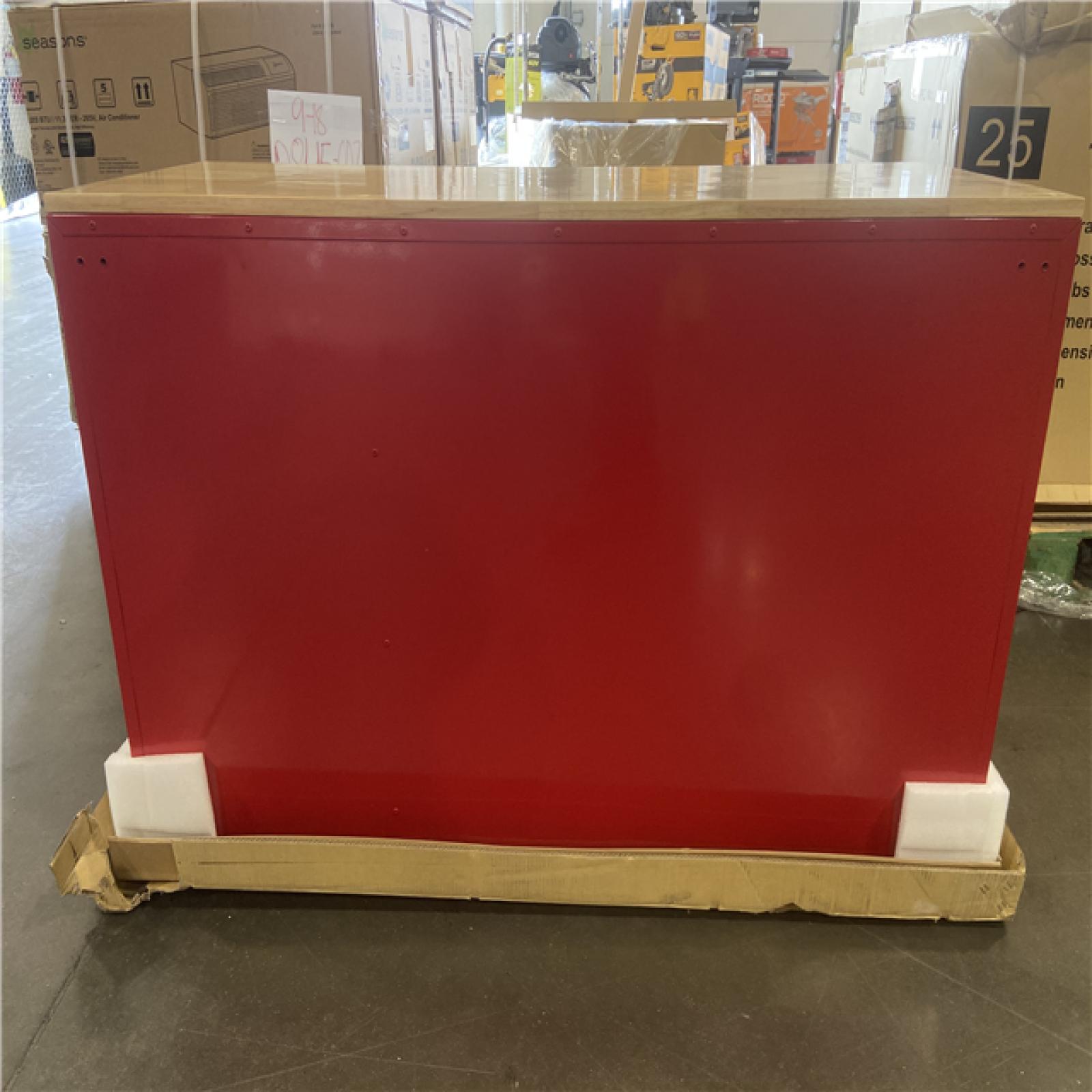 DALLAS LOCATION - Husky Modular Tool Storage 52 in. W x 20 in. D Standard Duty Red Mobile Workbench Cabinet