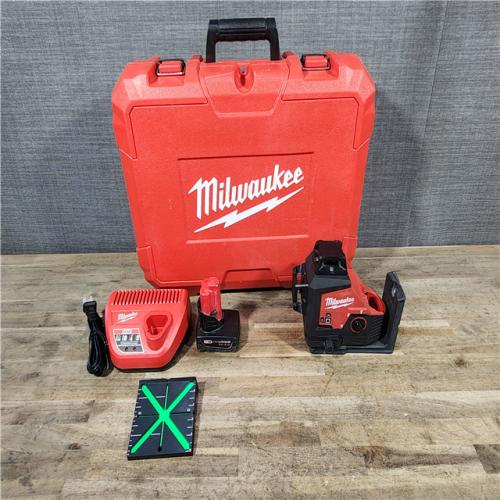 HOUSTON LOCATION - AS-IS Milwaukee-3632-21 M12 Green Beam Laser 360° 3-Plane Kit