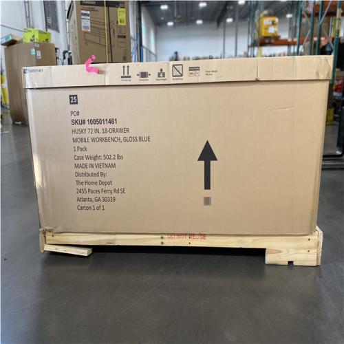 DALLAS LOCATION -AS-IS Husky Tool Storage 72 in. W Standard Duty Gloss Blue Mobile Workbench Tool Chest