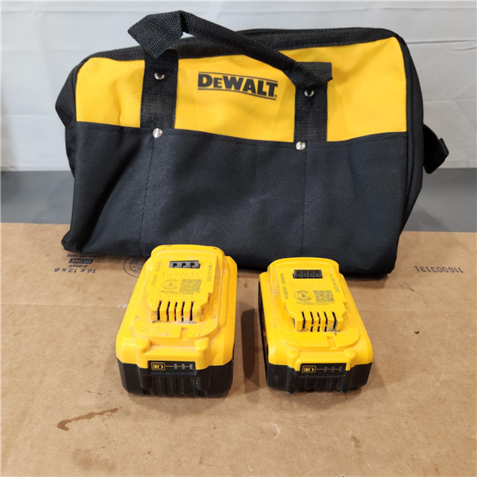 AS IS DEWALT 20-Volt MAX XR Lithium-Ion Starter Kit with (1) 6.0Ah Battery, (1) 4.0Ah Battery, Charger and Kit Bag