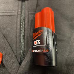 AS-IS Milwaukee Men's 2X-Large 12-Volt Lithium-Ion Cordless Black Heated Jacket Hoodie Kit