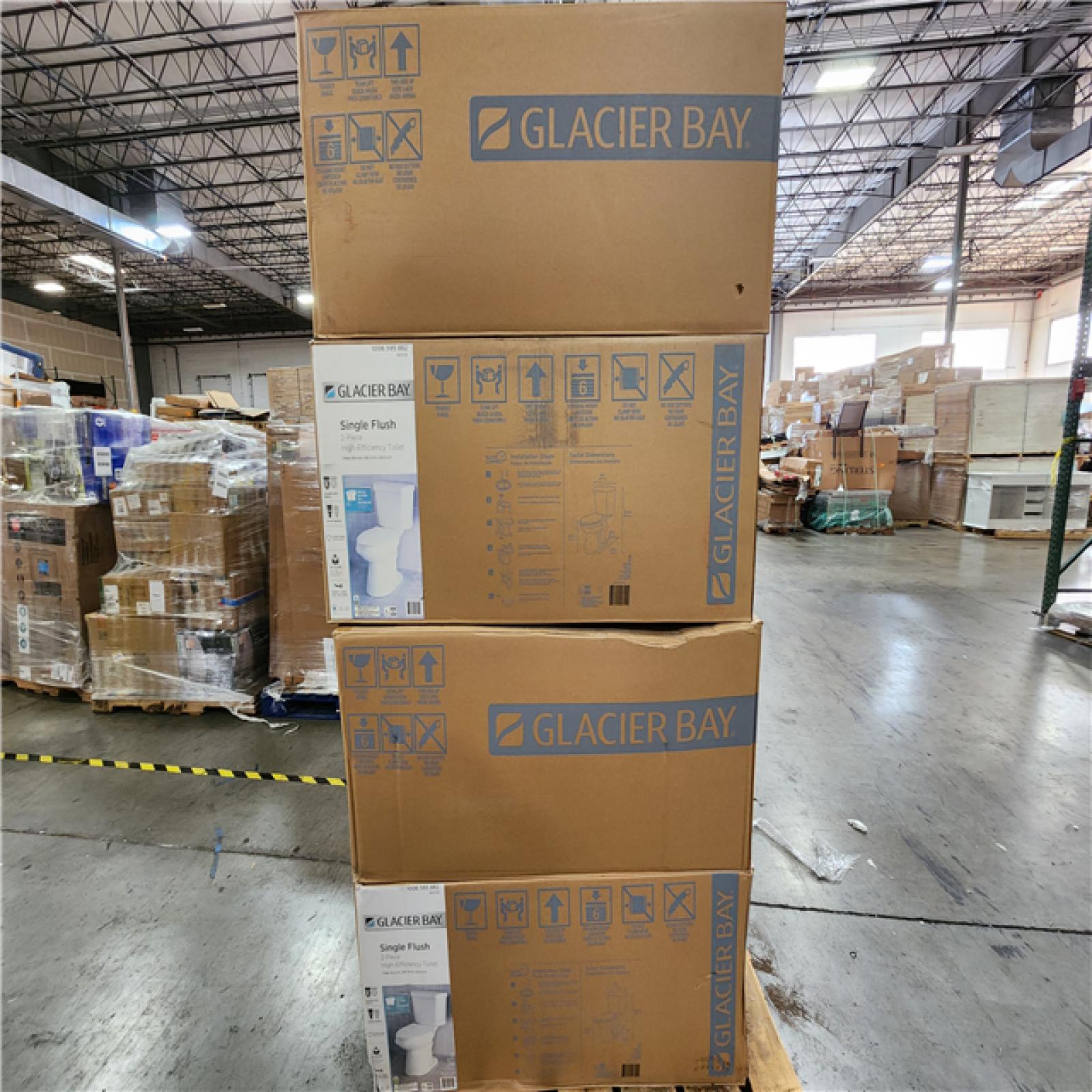 Phoenix Location Glacier Bay 10 inch Rough In Two-Piece 1.28 GPF Single Flush Elongated Toilet in White Seat Included (8 Toilets)