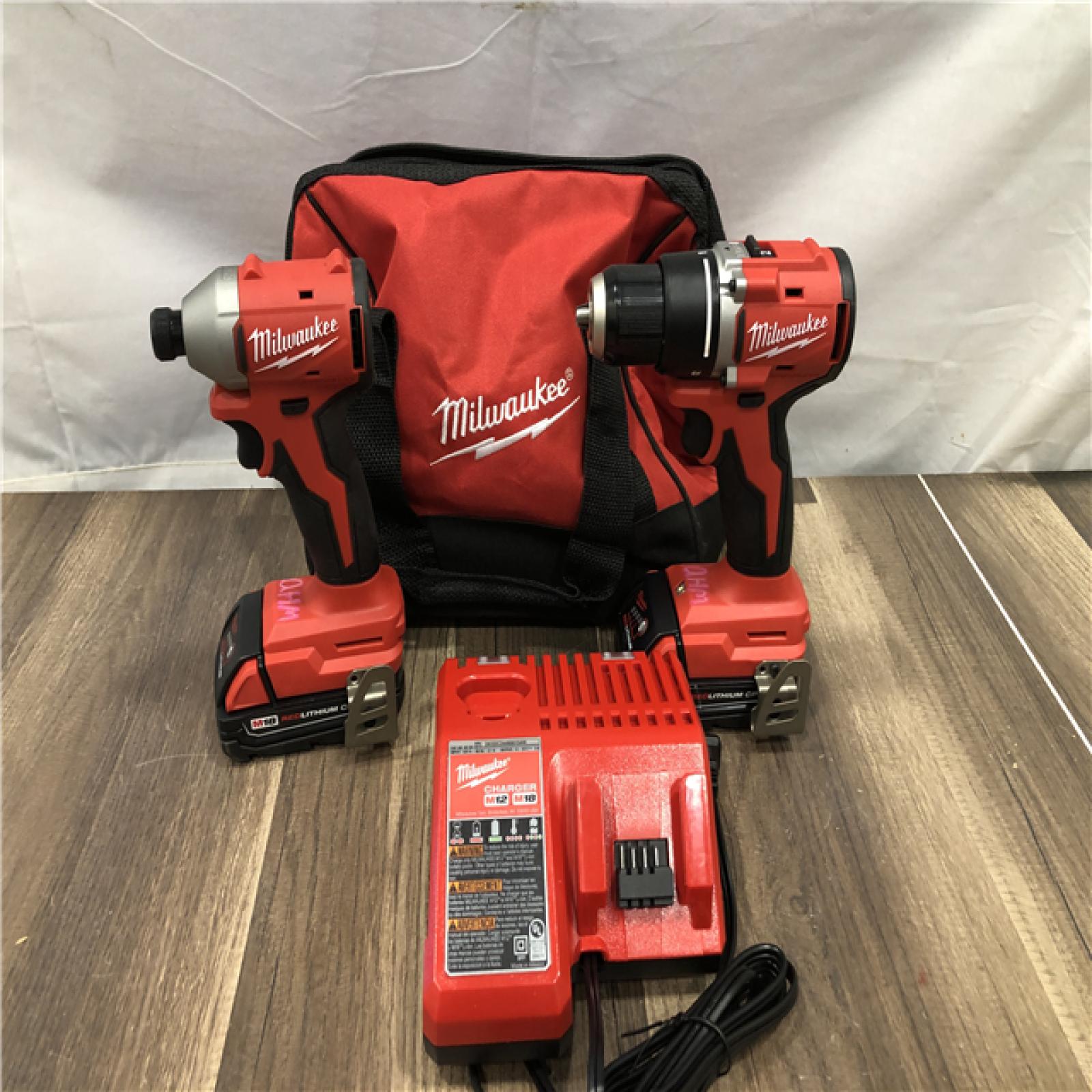 AS-IS Milwaukee 18V Lithium-Ion Brushless Cordless Compact Drill/Impact Combo Kit