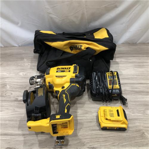 AS-IS DEWALT 20V MAX Lithium-Ion 15-Degree Electric Cordless Roofing Nailer Kit