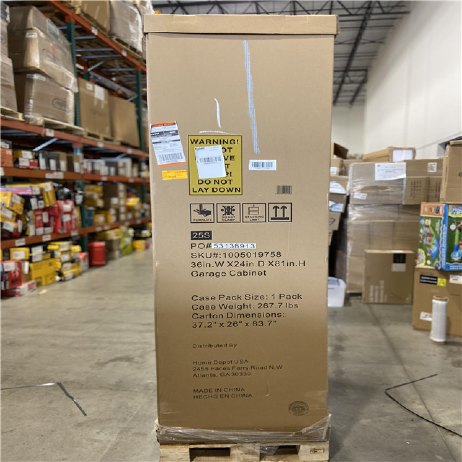 DALLAS LOCATION - Husky Heavy Duty Welded 20-Gauge Steel Freestanding Garage Cabinet in Black (36 in. W x 81 in. H x 24 in. D)