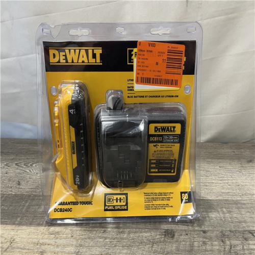 NEW - DEWALT 20-Volt MAX Lithium-Ion 4.0Ah Battery with 12-Volt to 20-Volt MAX Charger