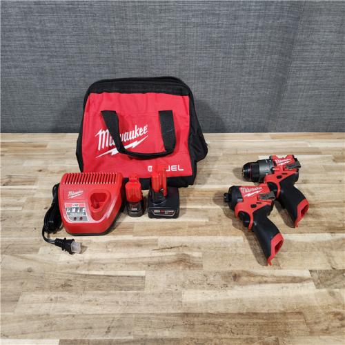 HOUSTON LOCATION - AS-IS (APPEARS LIKE NEW) Milwaukee  FUEL 12-Volt Lithium-Ion Brushless Cordless Hammer Drill and Impact Driver Combo Kit