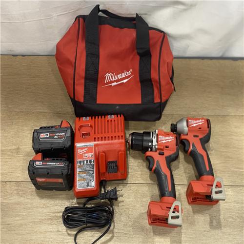 AS-IS Milwaukee 18-Volt Lithium-Ion Brushless Cordless Compact Hammer Drill/Impact Combo Kit