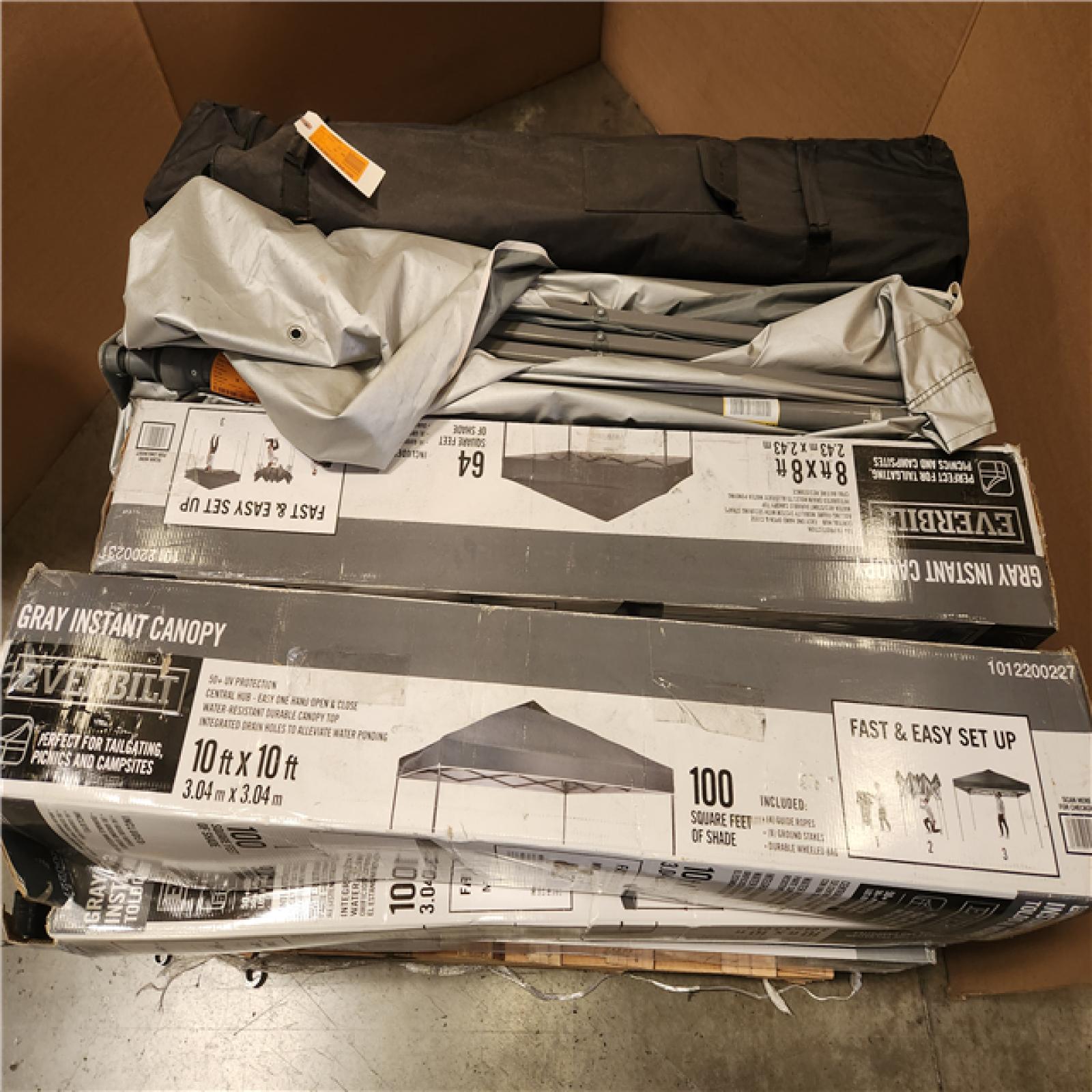 Phoenix AS-IS Mixed Everbilt Instant Canopy Pop Up Tent Pallet of 12
