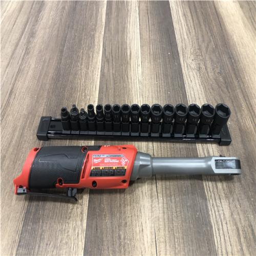 AS-IS Milwaukee FUEL 12V Lithium-Ion Brushless Cordless 1/4 in - 3/8 in Extended Ratchet (Tool-Only)