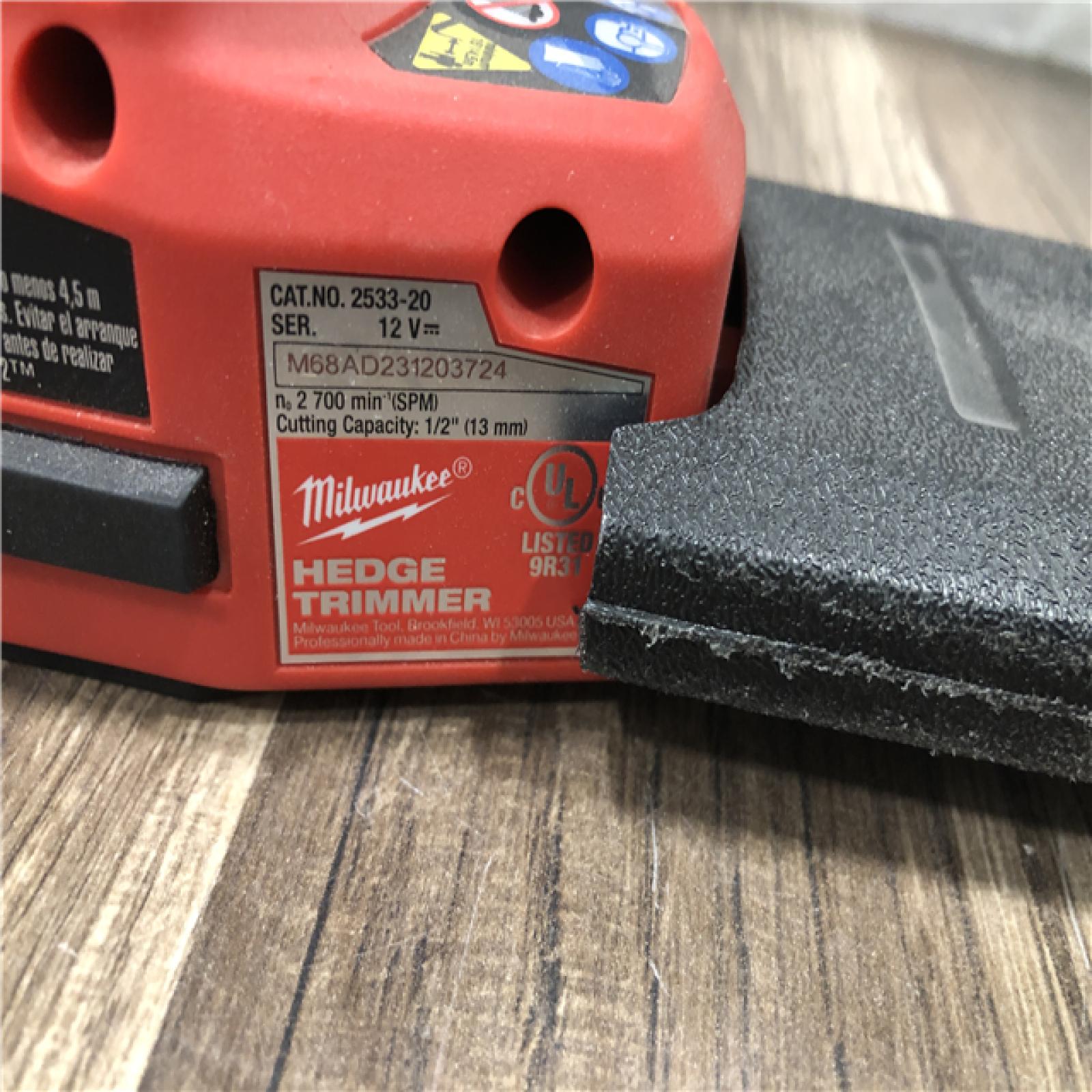 AS-IS Milwaukee FUEL 8 in. 12V Lithium-Ion Brushless Cordless Battery Hedge Trimmer (Tool-Only)