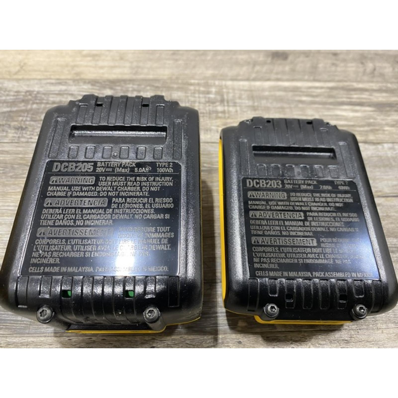 AS-IS DEWALT 20V MAX Lithium-Ion Battery Kit with 5.0Ah and 2.0Ah Battery and Charger