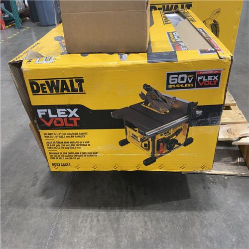 Dallas Location - As-Is DEWALT FLEXVOLT 60V MAX Cordless Brushless 8-1/4 in. Table Saw Kit with (1) FLEXVOLT 6.0Ah Battery