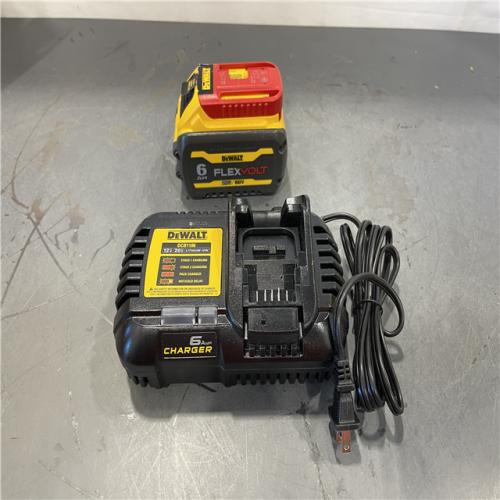AS-IS - DEWALT FLEXVOLT 20V/60V MAX Lithium-Ion 6.0Ah Battery Pack with 6 Amp Output Charger
