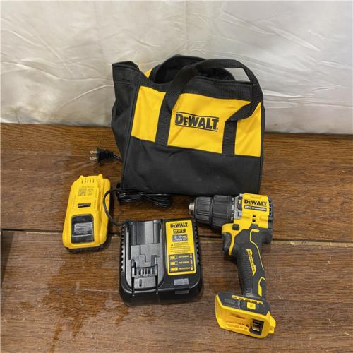 AS-IS DEWALT ATOMIC 20-Volt Lithium-Ion Cordless 1/2 in. Compact Hammer Drill with 3.0Ah Battery, Charger and Bag