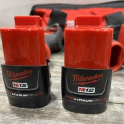 AS-IS Milwaukee 12-Volt Lithium-Ion Brushless Cordless Subcompact Drill and Impact Driver Combo Kit