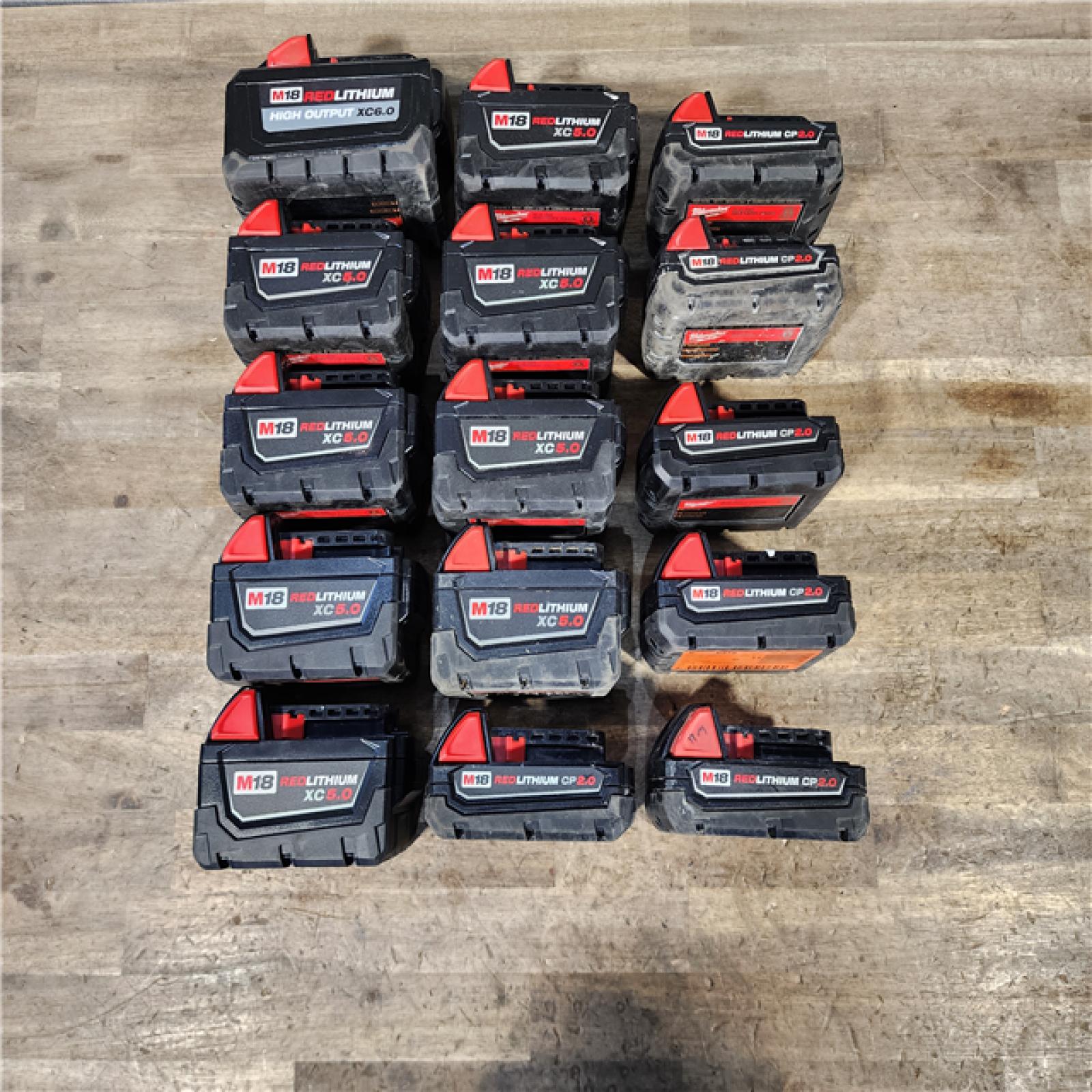 HOUSTON LOCATION - AS-IS MILWAUKEE BATTERY PACK QTY - 15