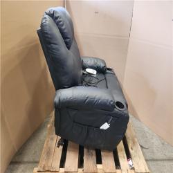Phoenix Bestier 35 in. W Black Power Lift Recliner Chair with 8-Point Massage and Heating Living Room Chair with Pillow and Side Pockets