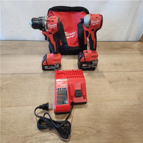 AS-IS- Milwaukee 18-Volt Lithium-Ion Brushless Cordless Compact Hammer Drill/Impact Combo Kit