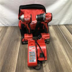 AS-IS Milwaukee 18V Lithium-Ion Brushless Cordless Compact Drill/Impact Combo Kit