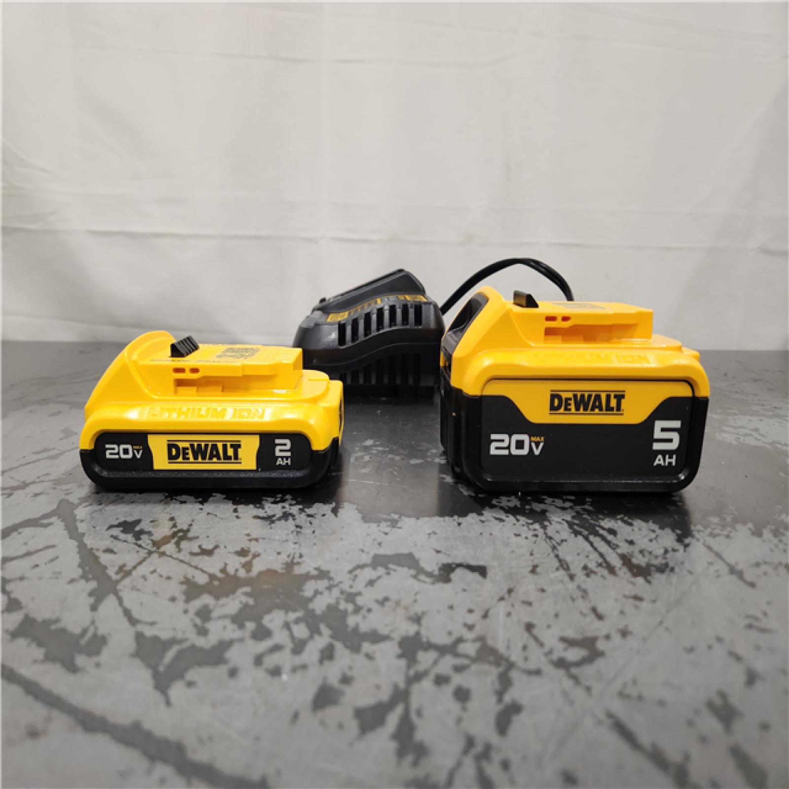 AS-IS- DEWALT 20V MAX Lithium-Ion Battery Kit with 5.0Ah and 2.0Ah Battery and Charger