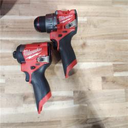 HOUSTON LOCATION - AS-IS Milwaukee FUEL 12-Volt Lithium-Ion Brushless Cordless Hammer Drill and Impact Driver Combo Kit