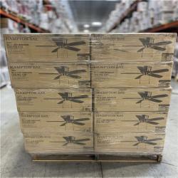 DALLAS LOCATION - Hampton Bay Leroy 42 LED Brushed Nickel Ceiling Fan With Light PALLET-(40 UNITS)