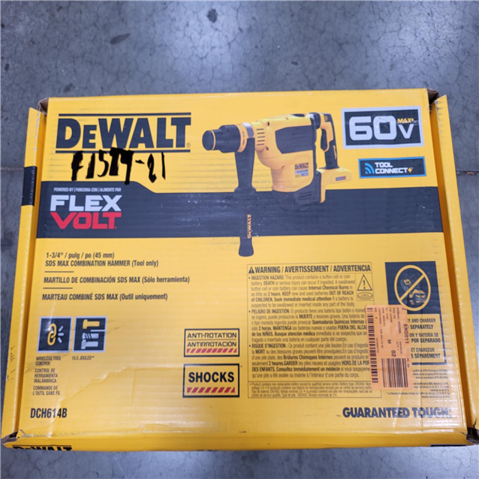 CALIFORNIA AS-IS NEW DEWALT 1-3/4 SDS MAX COMBINATION HAMMER