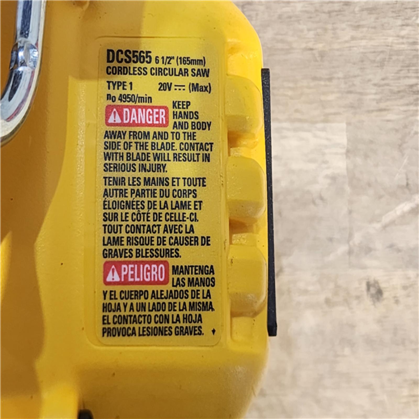 HOUSTON LOCATION - AS-IS (APPEARS LIKE NEW) DeWALT DCS565B 20V Max Brushless 6.5   Cordless Circular Saw (TOOL ONLY)