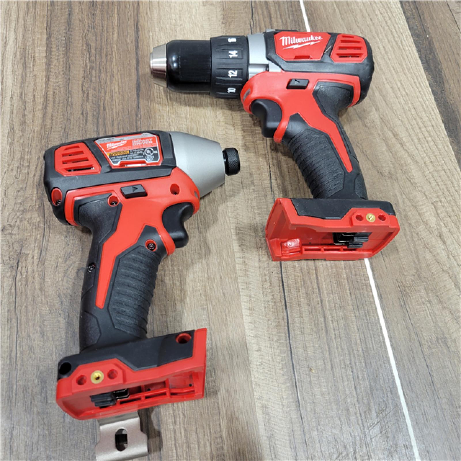 AS-IS  Milwaukee M18 18V Cordless Brushed 2 Tool Drill/Driver and Impact Driver Kit