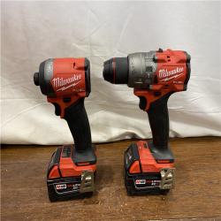 AS-IS MILWAUKEE M18 FUEL 18V Lithium-Ion Brushless Cordless Hammer Drill and Impact Driver Combo Kit (2-Tool) with 2 Batteries