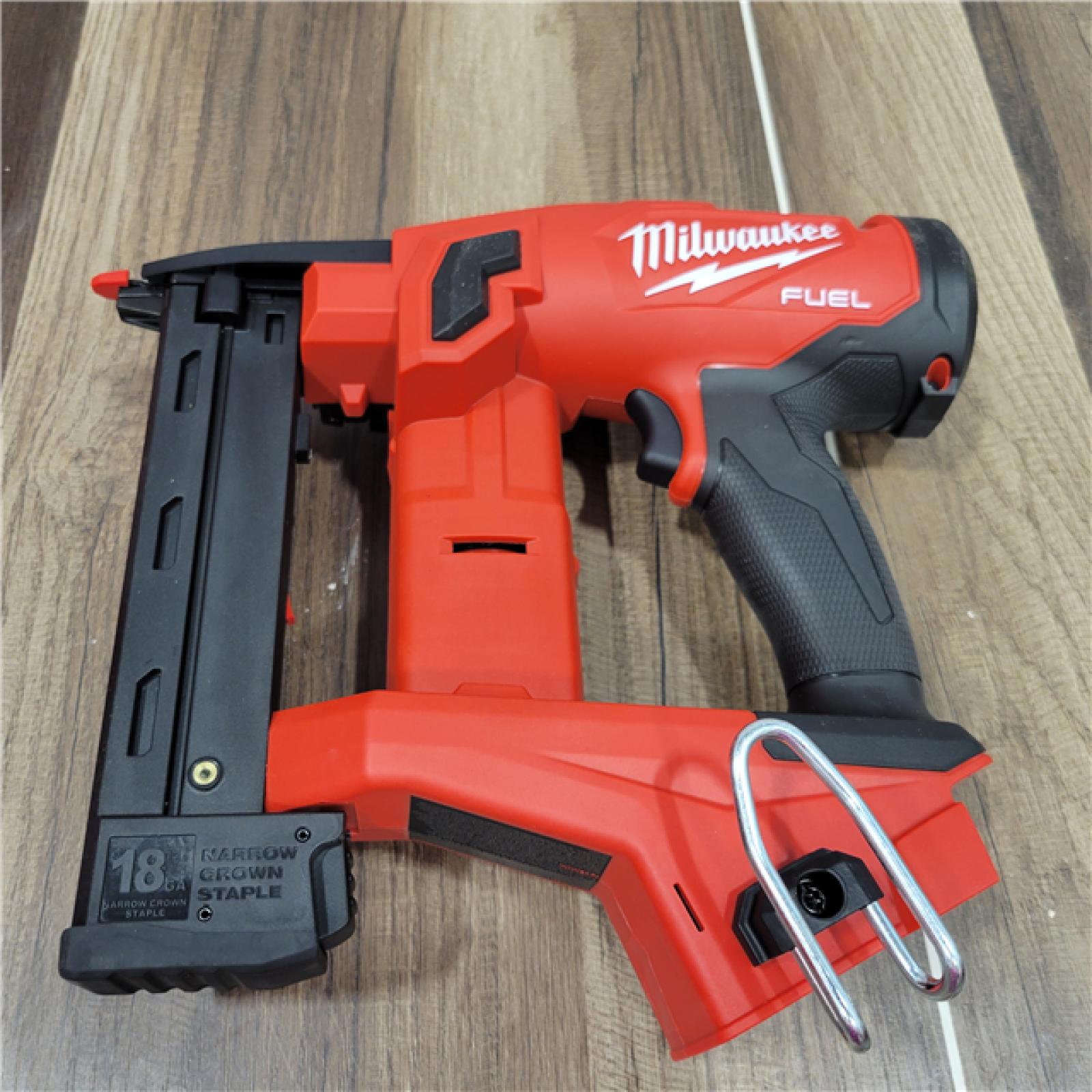 AS-IS MILWAUKEE M18 FUEL 18-Volt Lithium-Ion Brushless Cordless 18-Gauge 1/4 in. Narrow Crown Stapler (Tool-Only)