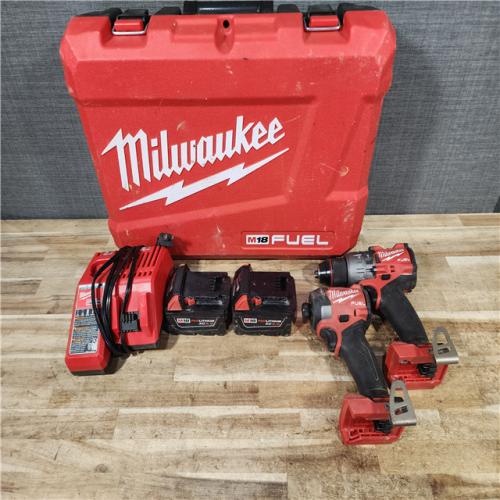 HOUSTON LOCATION - AS - IS Milwaukee FUEL 18V Lithium-Ion Brushless Cordless Hammer Drill and Impact Driver Combo Kit