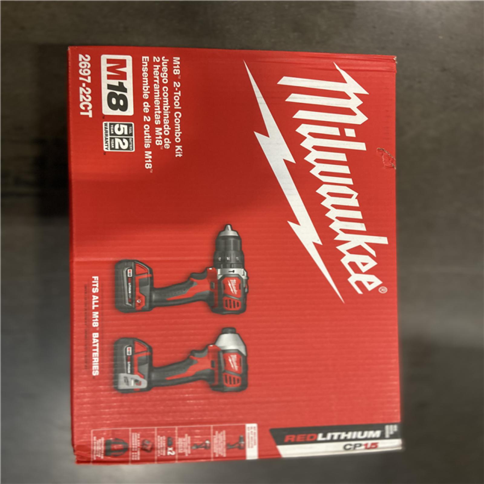 NEW! - Milwaukee M18 18V Lithium-Ion Cordless Hammer Drill/Impact Driver