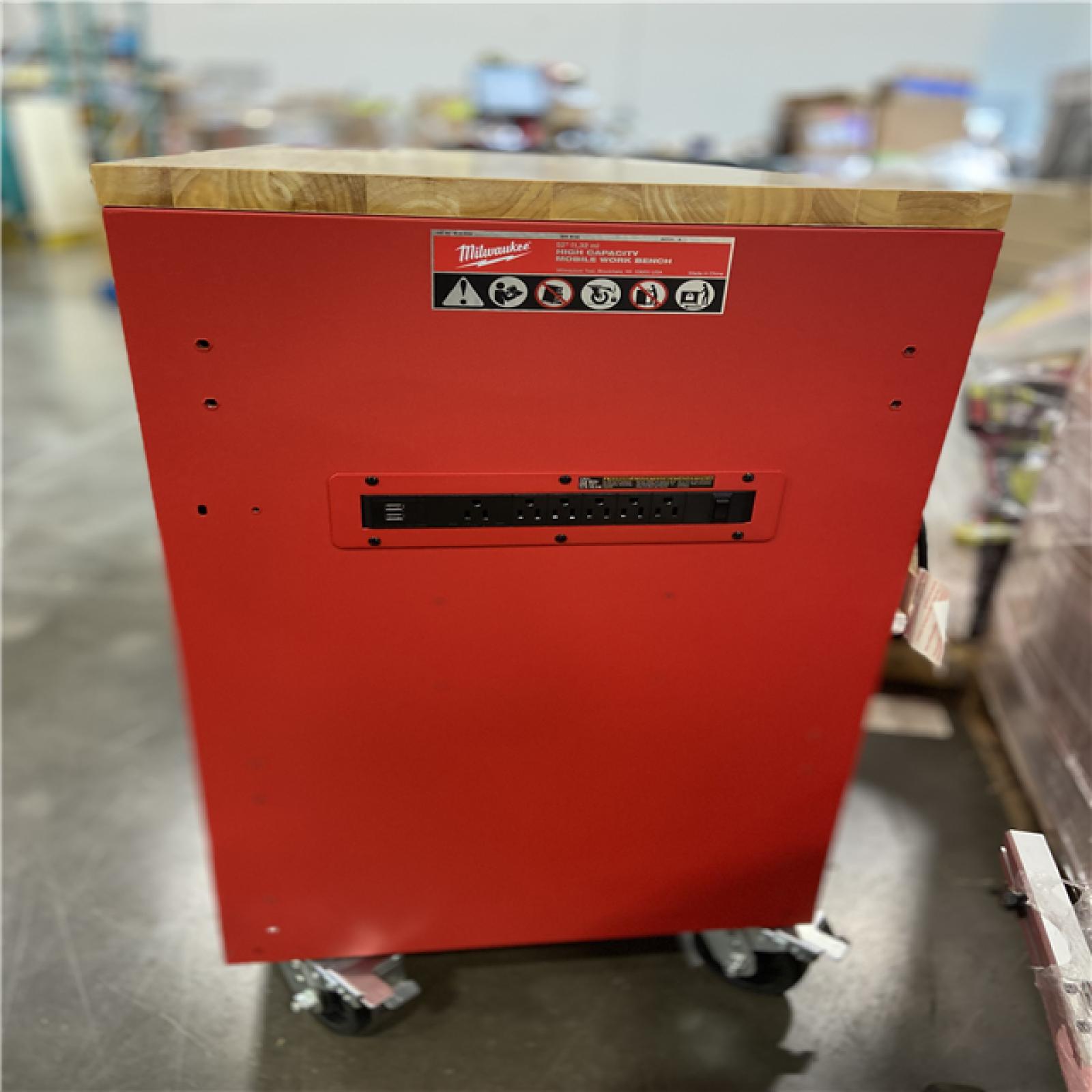 DALLAS LOCATION - Milwaukee Tool Storage 52 in. W x 22 in. D Heavy Duty Red Mobile Workbench Cabinet