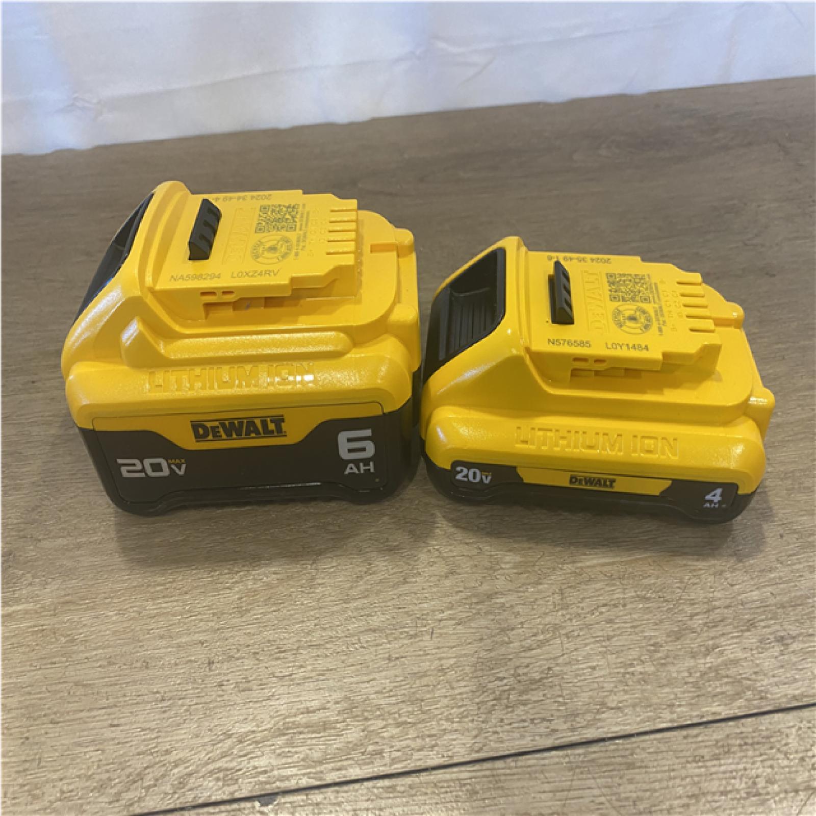 AS-IS DEWALT 20V MAX Lithium-Ion 6.0Ah and 4.0Ah Battery and Charger Starter Kit