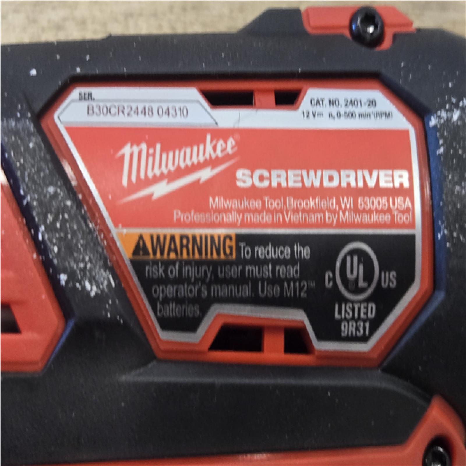 AS-IS Milwaukee 12V Lithium-Ion Cordless 1/4 in. Hex Screwdriver Kit