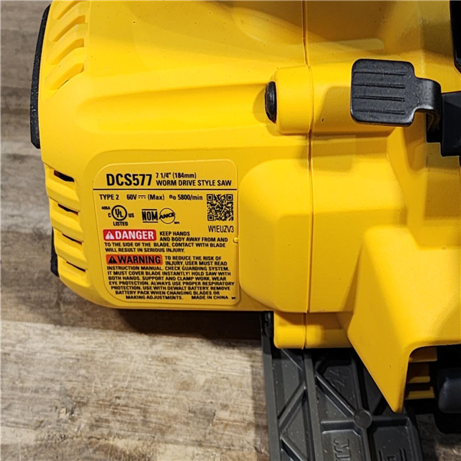 HOUSTON LOCATION - AS-IS (APPEARS LIKE NEW) DEWALT FLEXVOLT 60V MAX Cordless Brushless 7-1/4 in. Wormdrive Style Circular Saw (Tool Only)